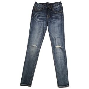 Vigoss Jagger Super Skinny Jeans Classic Fit Dark Denim Blue Wash Distressed